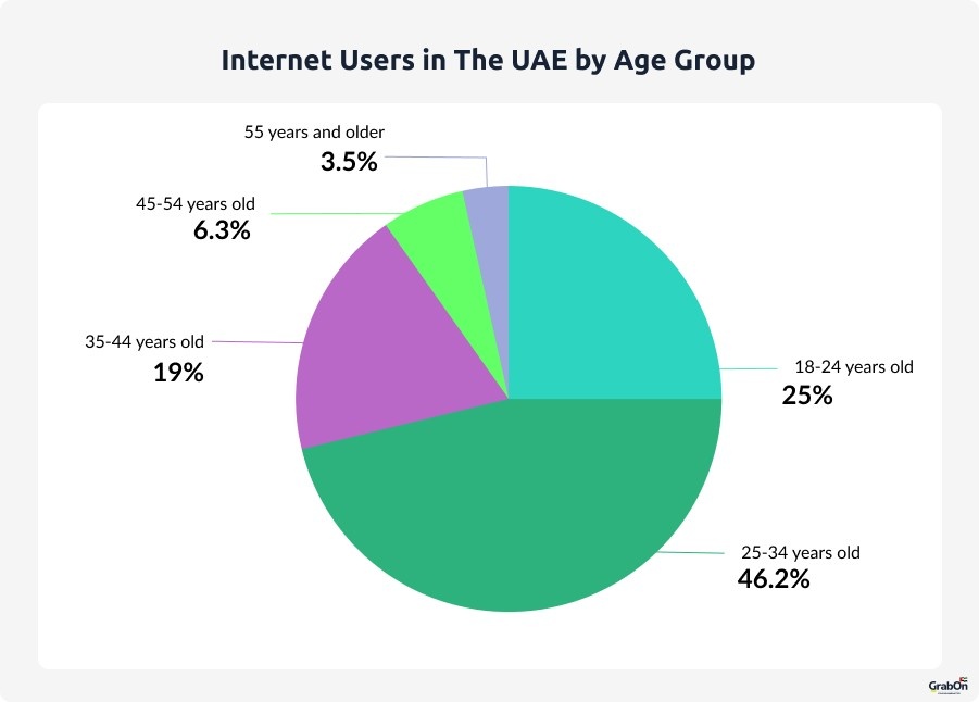 Internet users in UAE by age group