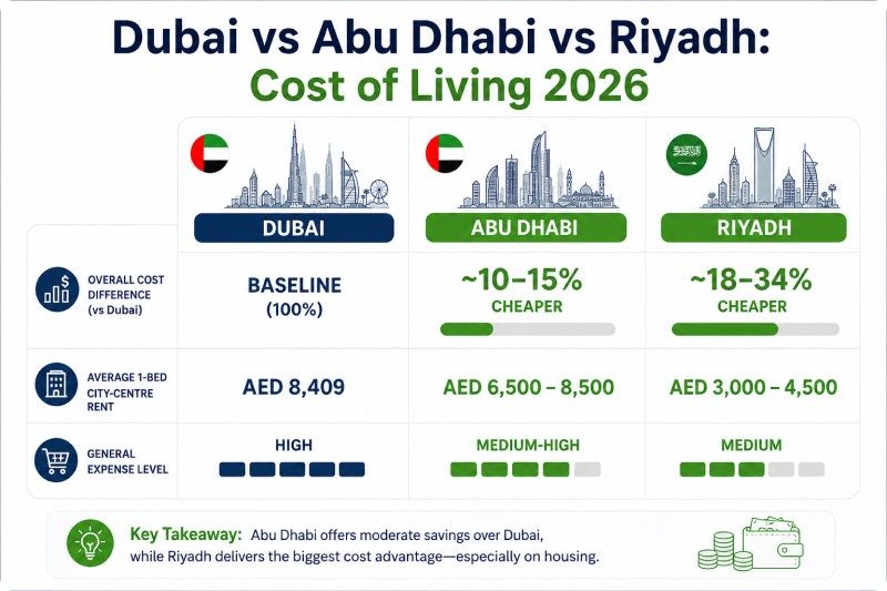 dubai vs abu shabi vs riyadh cost of living