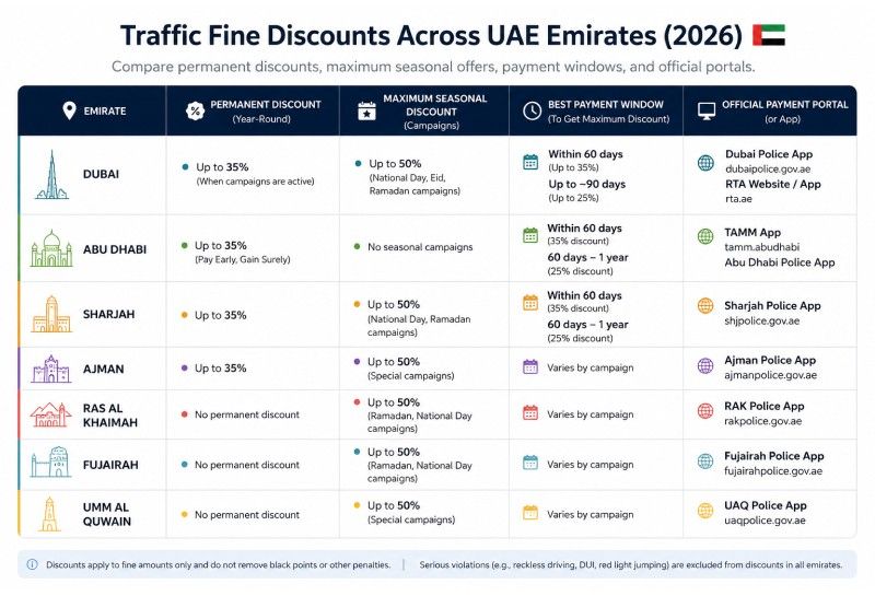 traffic fine discounts across uae