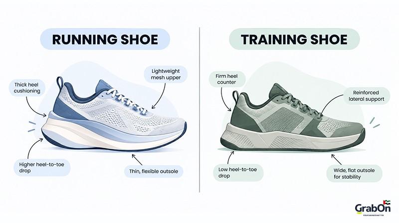 running shoe and training shoe actual difference